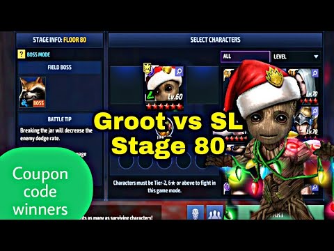 Coupon Code Winners| Groot Snowflake Festival Clear Shadowland Stage 80 - Marvel Future Fight
