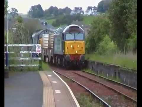 29thMay14 Flasks 6C52 37605 thrash with clag at Carnforth 6K73 Lancaster