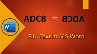 How to flip text horizontally in MS Word