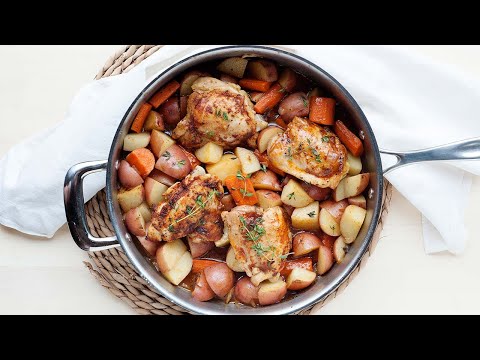 Skillet Chicken Thighs with Carrots & Potatoes