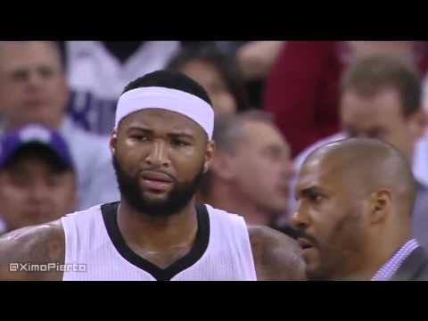 Demarcus Cousins shoves Gerald Henderson and gets a technical foul.