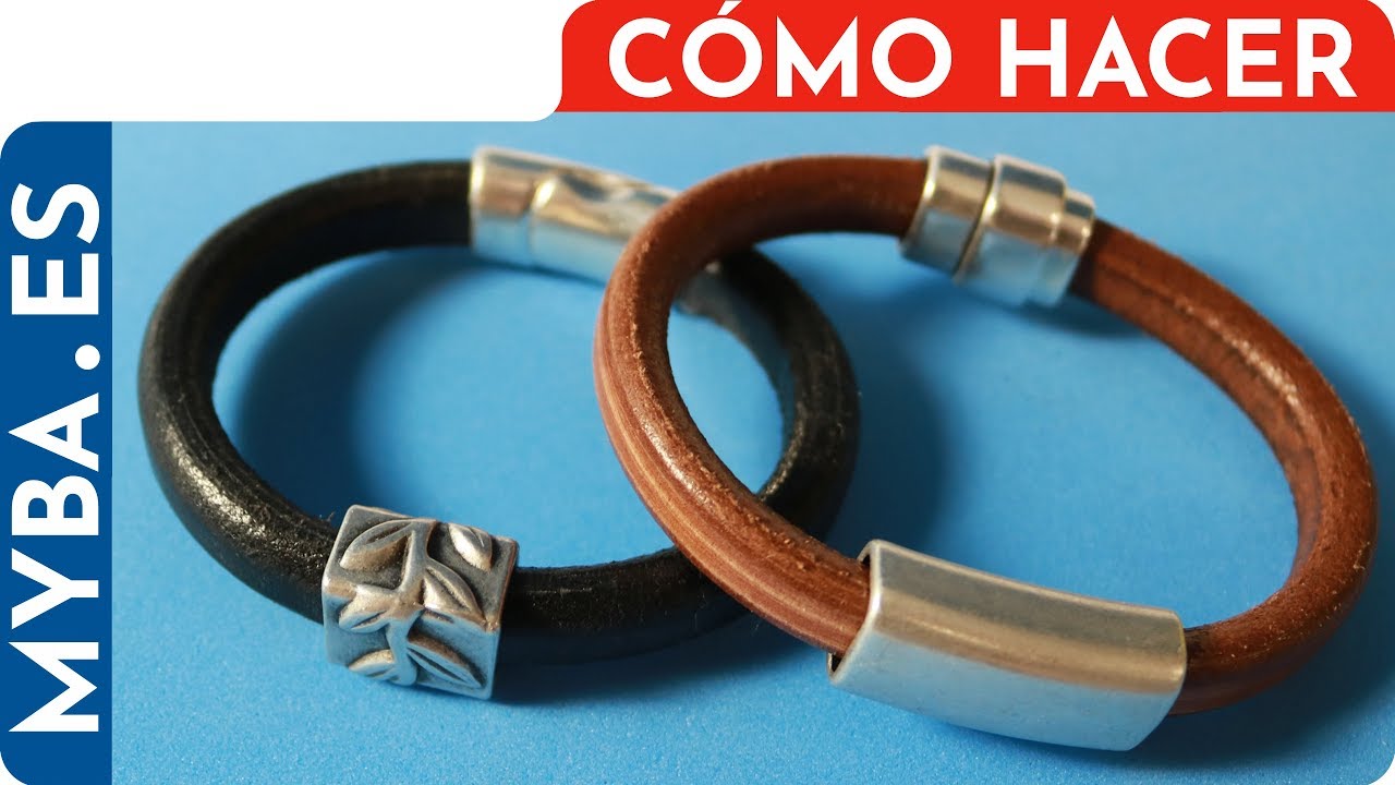 Cómo hacer pulseras de cuero regaliz con ZAMAK o cerámica. Pulseras de cuero para hombre y mujer.