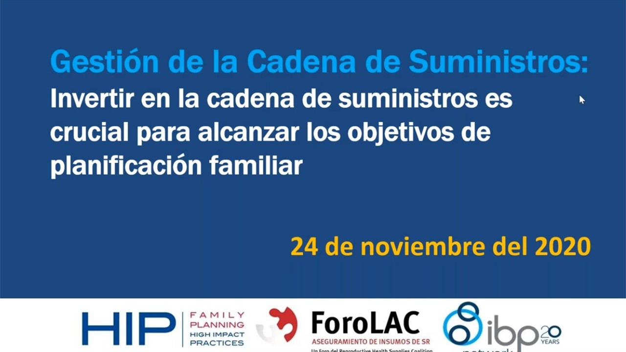 Gestión de la Cadena de Suministros: Practica de Alto Impacto en Planificación Familiar
