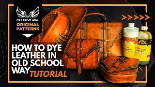 How to dye leather in old school way. Dyeing vegetable leather method