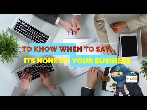 to know when to say its none of your business by mccormack in tamil