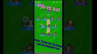 KKR VS PBKS PLAYERZPOT TEAM PREDICTION |PLAYERZPOT GIVEWAY | BEST FANTASY TEAM FOR KKR VS PBKS |