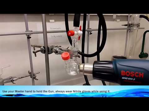 How to Use the Hot air gun for Drying Moisture sensitive reactions OFFICIAL