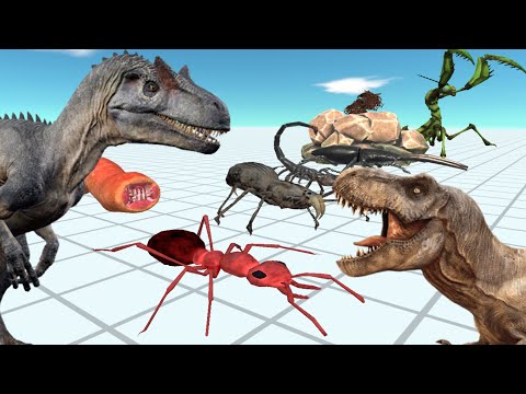 Animal Revolt Battle Simulator Giant Invertebrates VS Carnivore Dinosaurs
