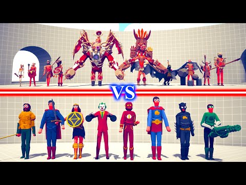 TRIBAL DLC TEAM vs DC COMICS TEAM - Totally Accurate Battle Simulator TABS