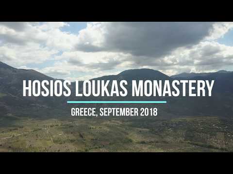 Hosios Loukas Monastery from drone in 4k UltraHD  | Монастырь Осиос Лукас с воздуха