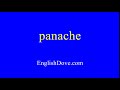 How to pronounce panache in American English.