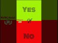 سلام بچه ها چطورین اینم از پارت(14)🟢yes  vs🔴no😍#shorts#red#green#viral#likeلایک یادت نره 🙂❤️