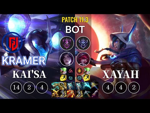 LGD Kramer Kai'Sa vs Xayah Bot - KR Patch 11.3