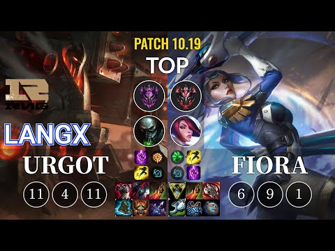 RNG Langx Urgot vs Fiora Top - KR Patch 10.19