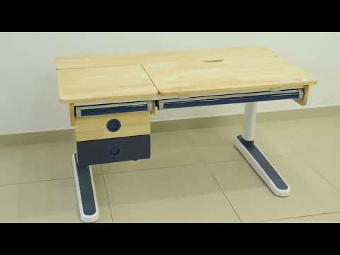 Детский стол-трансформер Mealux Oxford Wood Max, Белый/Синий в Полевском - видео 6