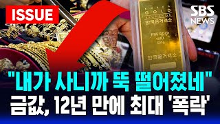 🔴"내가 사니까 뚝 떨어져" 금값 12년 만의 최대 폭락 | 치솟았다 '뚝'…금, 투자 주의보 | SBS 이슈라이브