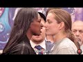 CLARESSA SHIELDS BITES AT FEMKE HERMANS DURING WEIGH IN FACE OFF IN LOS ANGELES!