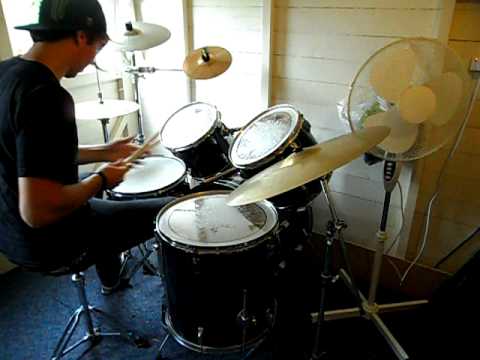 Jamie Green playing drums