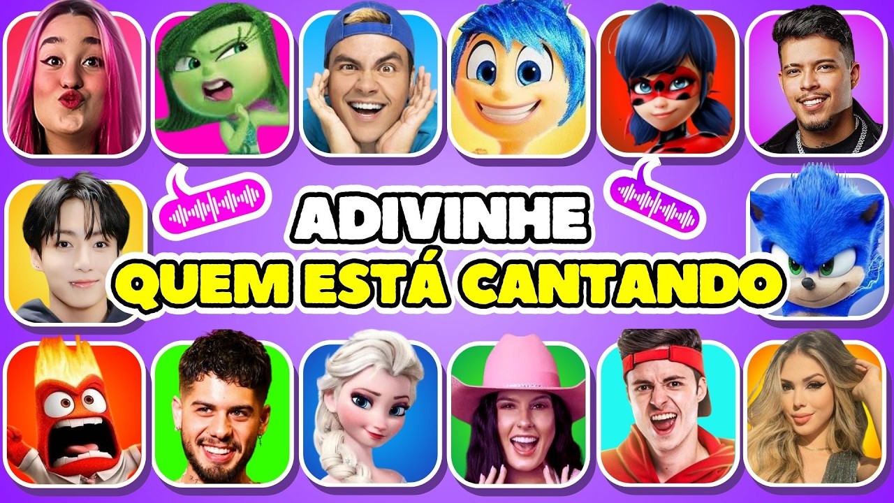 PERSONAGENS na VIDA REAL no CASAMENTO + 😀ADIVINHA QUEM ESTÁ CANTANDO🎶DIVERTIDAMENTE/DESAFIO MUSICAL