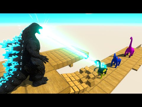 HEISEI GODZILLA vs ALL SUPERHEROES DEATH FALL - Animal Revolt Battle Simulator