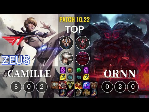 T1 Zeus Camille vs Ornn Top - KR Patch 10.22