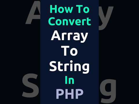How To Convert Array To String In Php Shorts Tutorial Webdevelopment Howto Php Implode Function