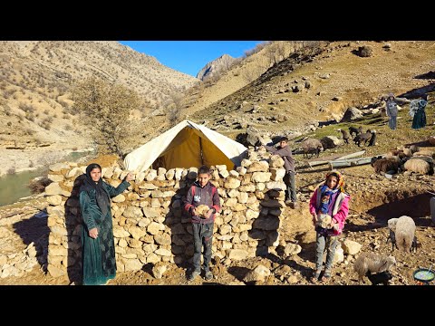 Nomadic Life | Building a Stone House A Single Mother with Three Children and Survival by the River