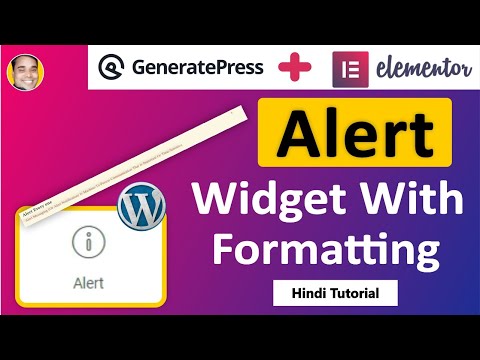 How to add alert message widget in wordpress elementor webiste blog?
