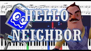 Fandroid - Hello Neighbor Song (Curiosity) - Piano Tutorial w/ Sheets