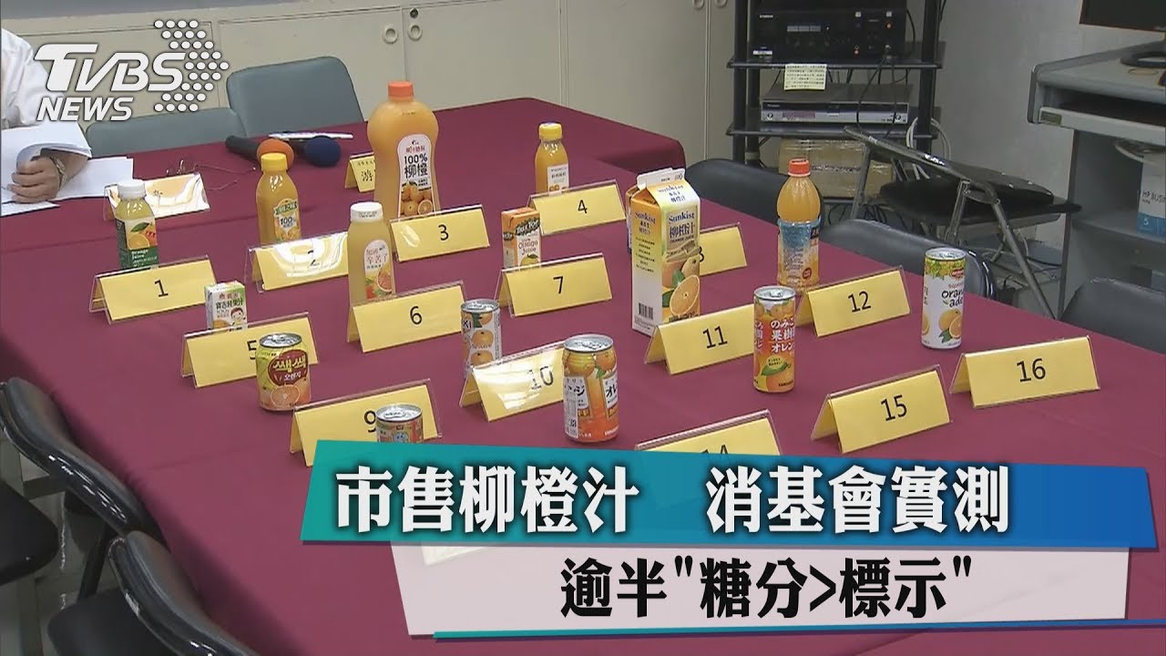 市售柳橙汁　消基會實測逾半「糖分>標示」