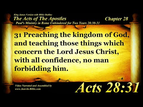 The Acts of the Apostles Chapter 28 - Bible Book #44 - KJV HD Read Along Audio/Video/Text