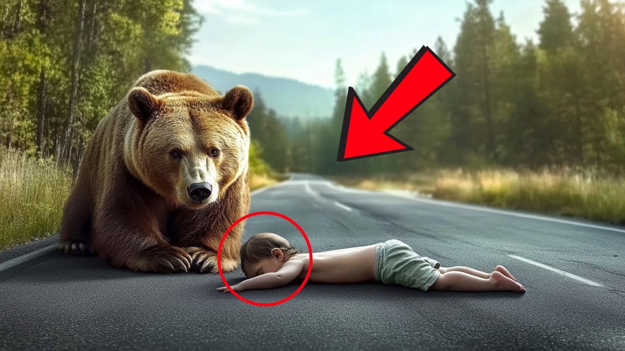 PADRE ARROJA a su BEBÉ en la carretera desierta, pero lo que hizo el OSO después cambiará todo.