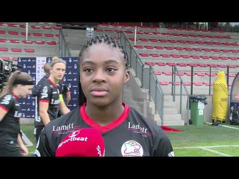 Kort gesprek met SV Zulte Waregem speelster Esther Buabadi  na de Super League partij bij Standard.