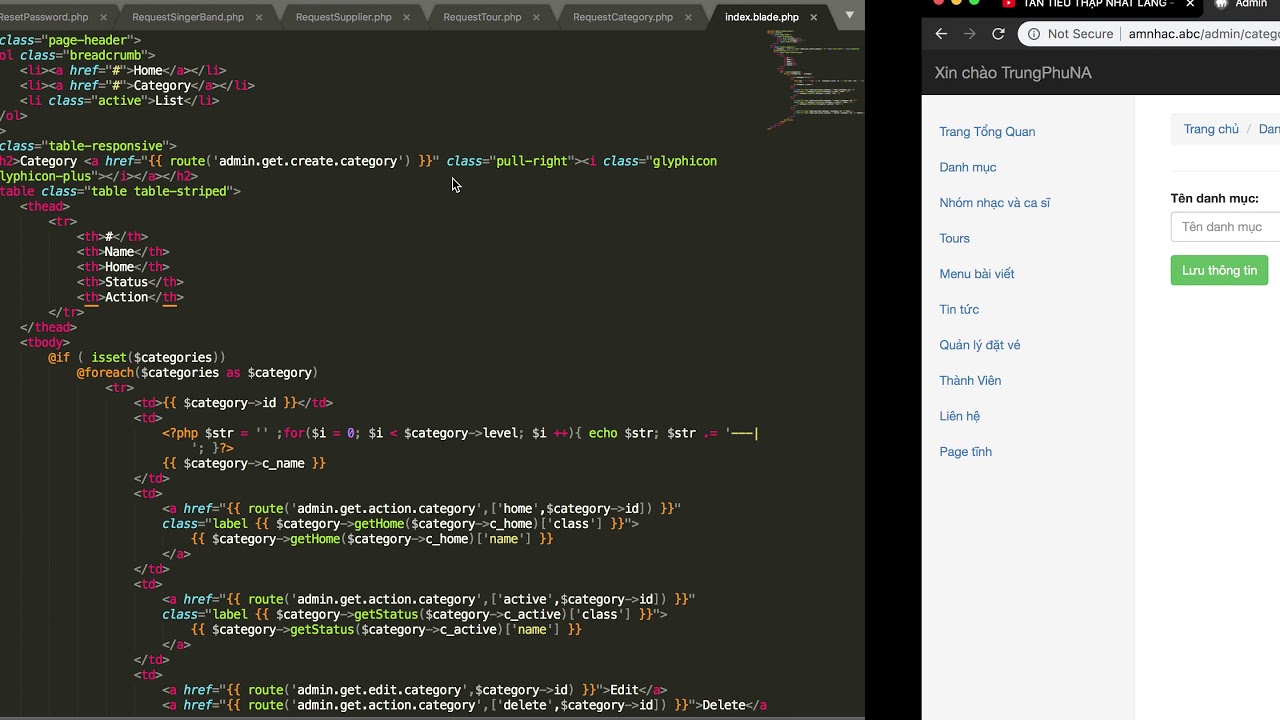 Đồ án tốt nghiệp - Xây dựng website âm nhạc laravel - Convert VI  En - Phần 1