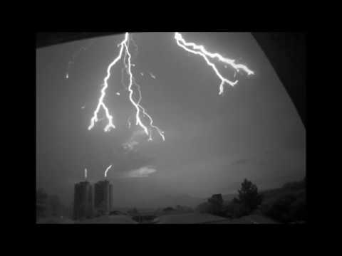 High-speed video of lightning hitting common buildings