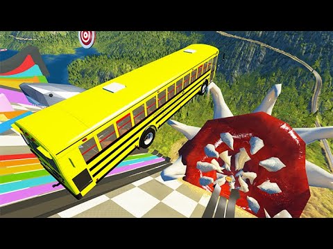 Slant of Death Jumps & Crashes Into Monster - BeamNG drive