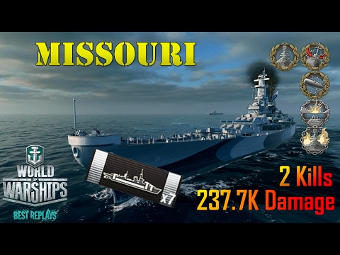 World of Warships - Missouri - 2,767 Base XP, 2 Kills, 237.7K Dmg