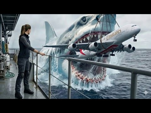 Giant Megalodon Attacks Nuclear Aircraft Carrier