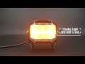 LED pracovné svetlo 12V/24V - 80W bielo-oranžové / ECER65 (150x115x98,5mm) - Video Youtube