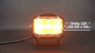 LED světlo obdélníkové bílé/oranžové/poziční, 80W, 150x115mm, ECE R65