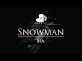 Sia - Snowman - Piano Karaoke / Sing Along / Cover with Lyrics