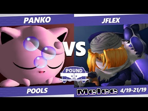 Pound 2019 SSBM -  Panko (Jigglypuff) VS NGG Jflex (Sheik) Smash Melee Pools