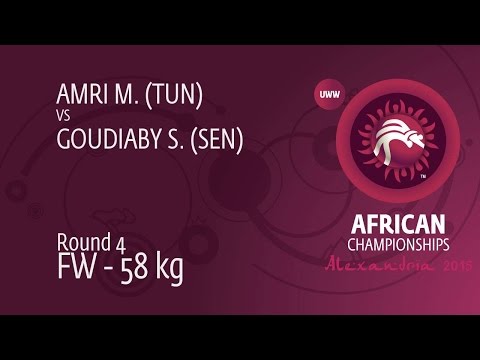 Round 4 FW - 58 kg: M. AMRI (TUN) df. S. GOUDIABY (SEN) by FALL, 6-0