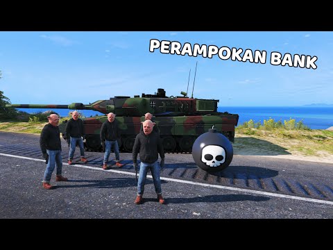 PERAMPOKAN BANK MENGGUNAKAN  TANK - GTA 5 MOD