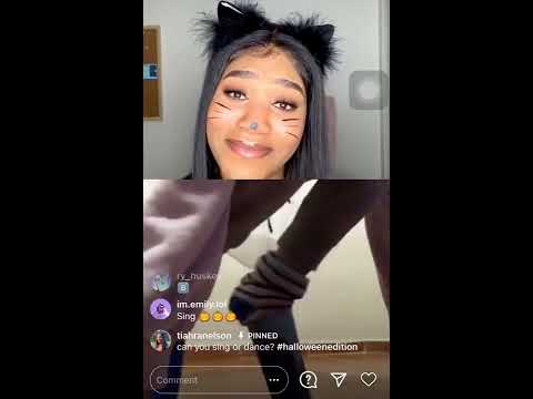 Girl with feet inside cups falls repeatedly - Tiahranelson Instagram Live Talent Show (10/31/2020)