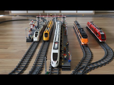 Große Lego Zugstrecke mit XXL Lego Bahnhof