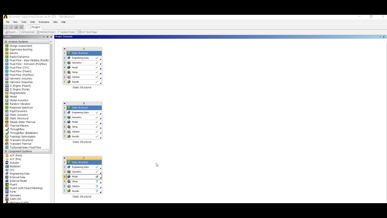 ANSYS Workbench 1D-2D-3D Analysis Tutorial -12 Simply Supported beam
