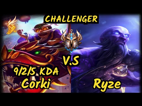Chovy (CORKI) vs RYZE - 9/2/5 KDA MID CHALLENGER GAMEPLAY - KR