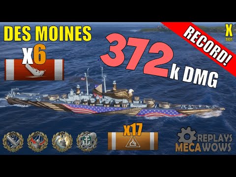 Des moines 372 283 Total damage, 6kills | World of Warships Gameplay