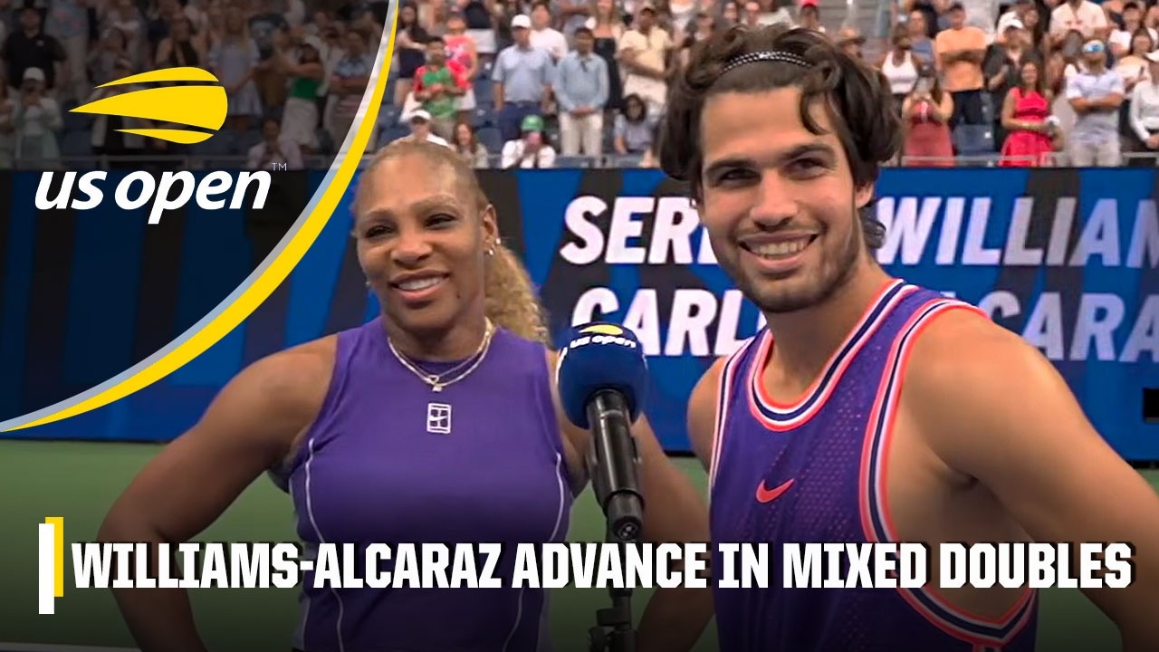 Serena Williams & Carlos Alcaraz react to mixed doubles win 🔥 'IT'S GOOD TO BE BACK!' | 2026 US Open